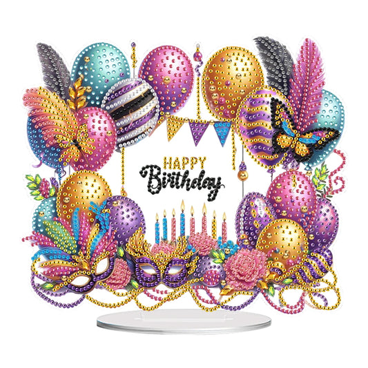 Diamond Painting Tafelornament Acryl Decoratie Set voor Beginners en Volwassenen - Happy Birthday
