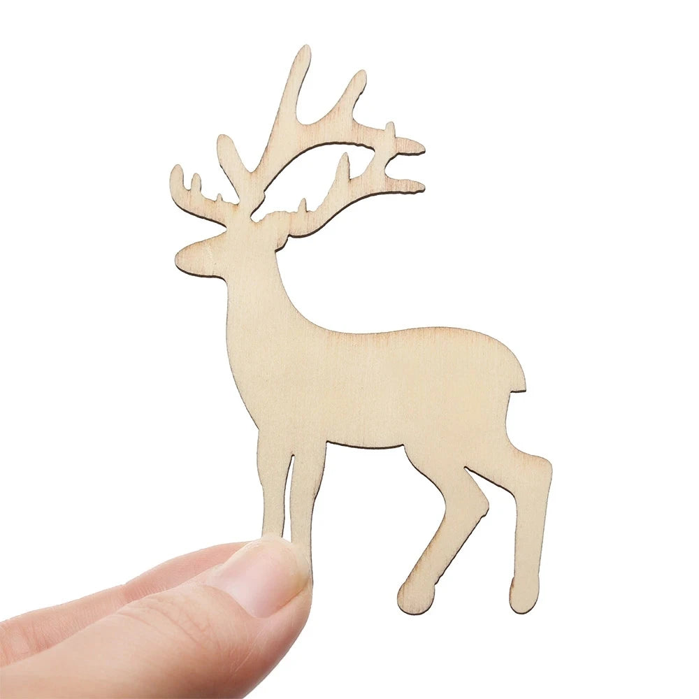 Houten figuur om zelf te kleuren/schilderen – rendier kerstdecoratie
