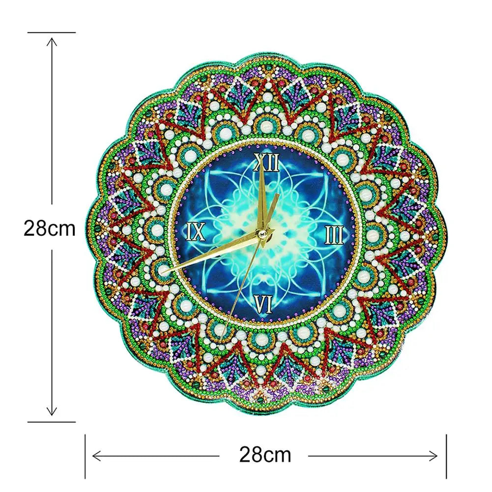 Diamond Painting Klok Mandala met Luminous Effect – Wanddecoratie & Cadeau