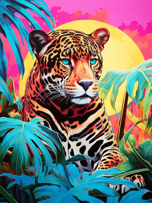 Diamond Painting Dieren - Kleurrijk Dier 30x40 cm Rond - Luipaard
