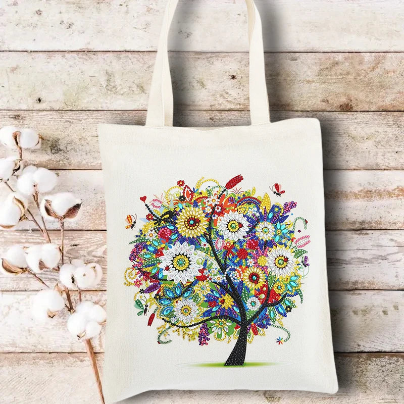 Diamond Painting Tas Seizoenen Shopper met Steentjes