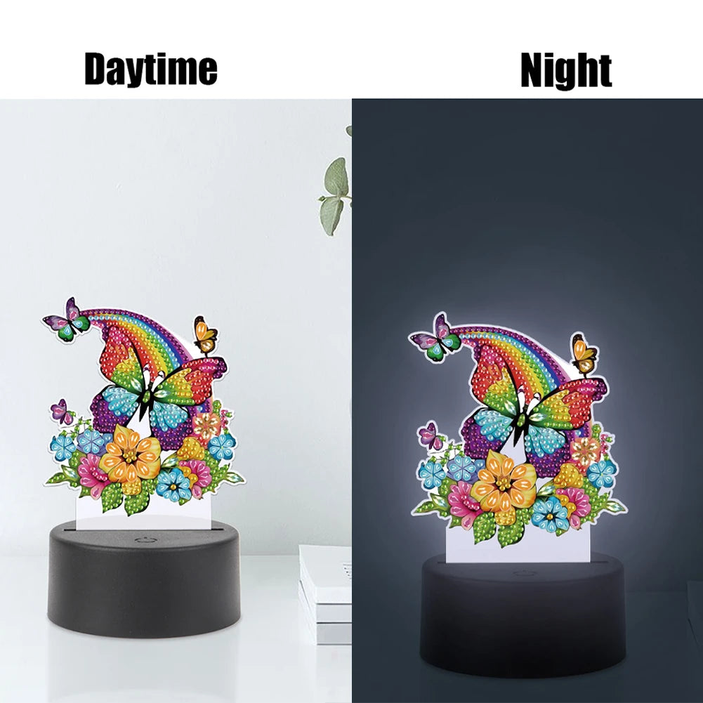 Diamond Painting Lamp met LED Verlichting – Creatieve Tafellamp met Steentjes en Uniek Design