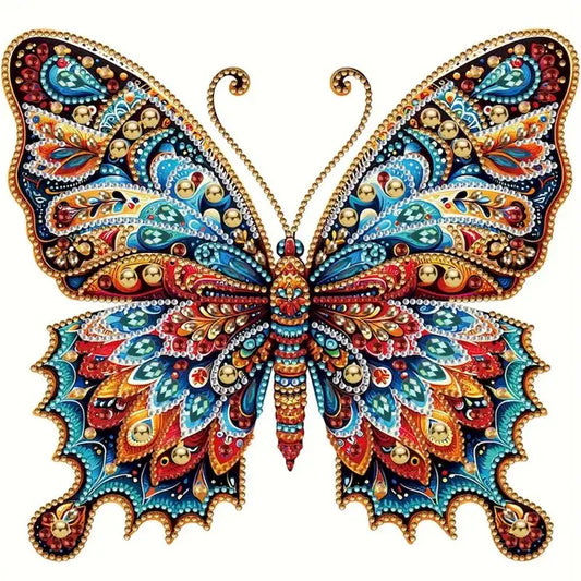 Diamond Painting op canvas met speciale vorm steentjes 30x30cm - 007 Vlinder