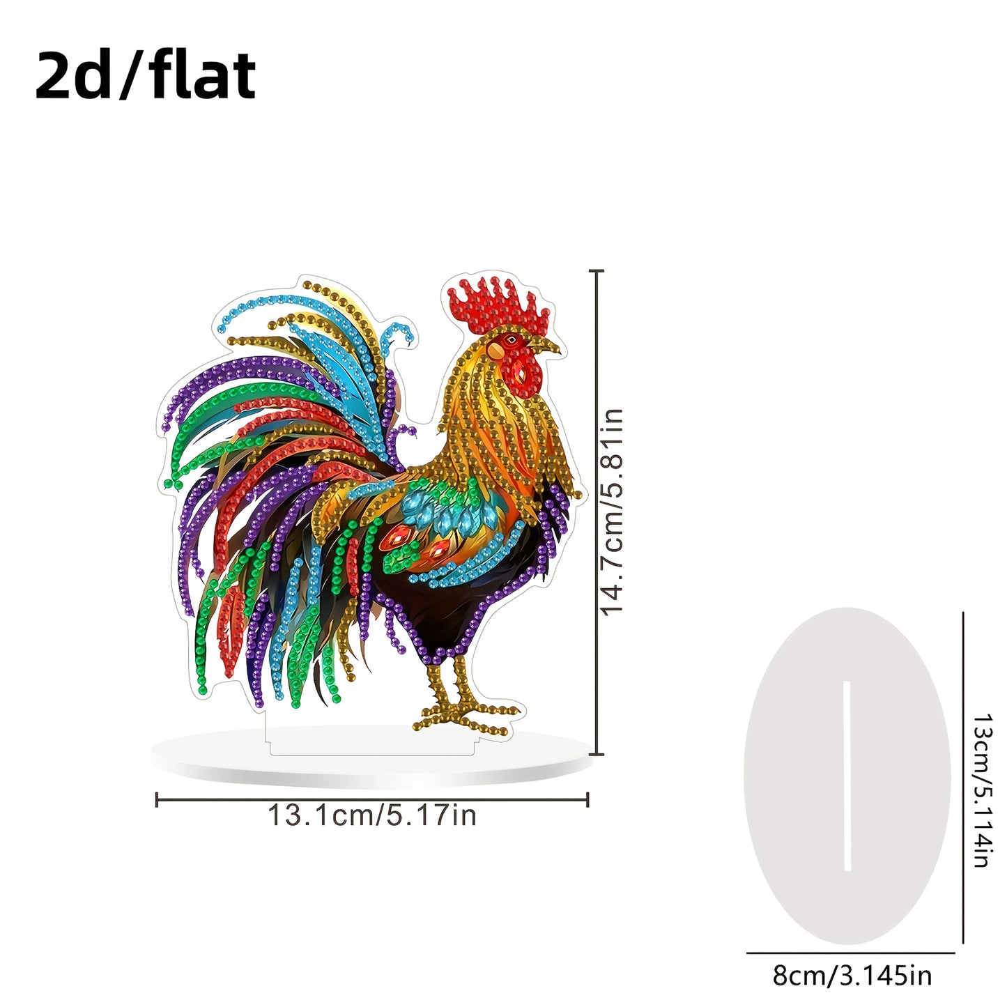 Diamond Painting Tafelornament Haan Decoratie voor Interieur