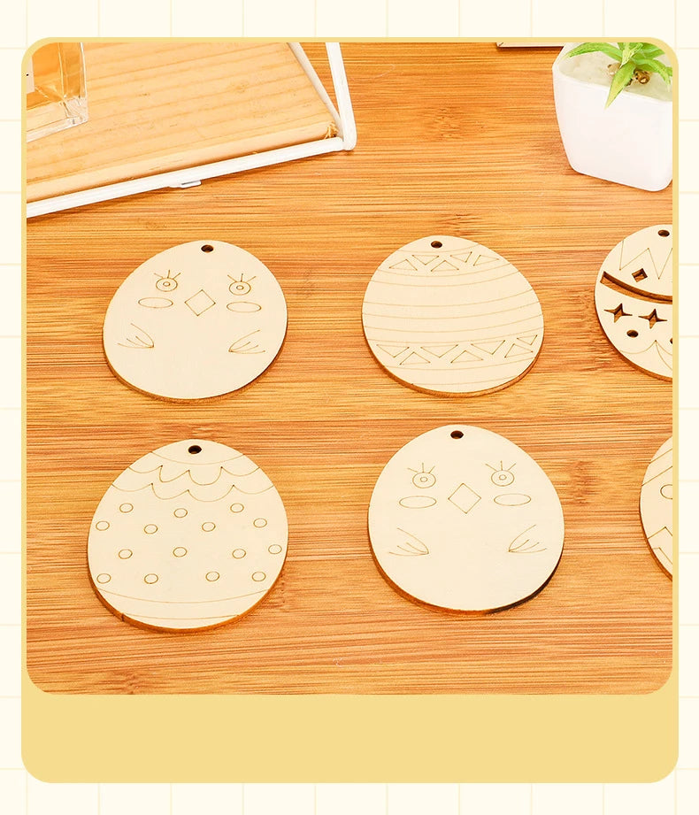 Houten Paas figuur om zelf te kleuren/schilderen – Houten eieren set