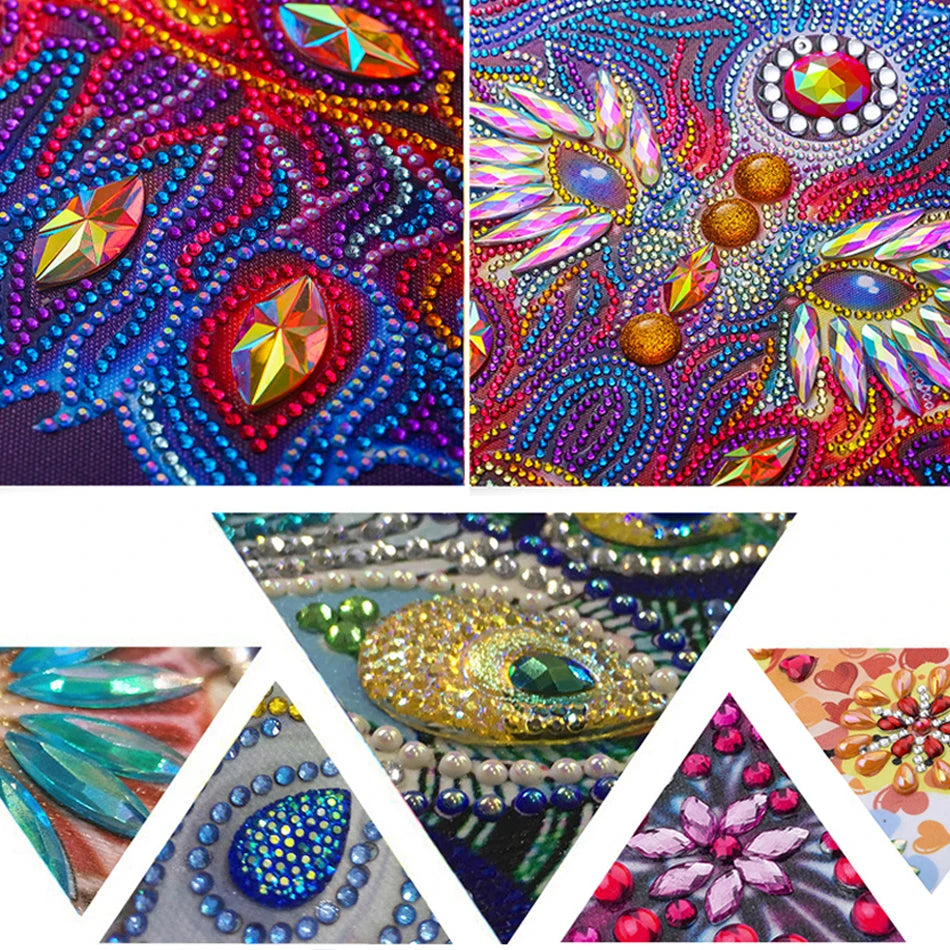 Diamond Painting op canvas met speciale vorm steentjes 30x30cm - 003 Kat