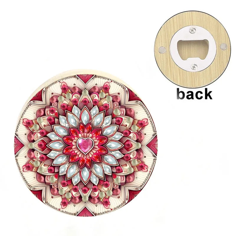 Diamond Painting Flesopener Houten Rond Decoratief Cadeau