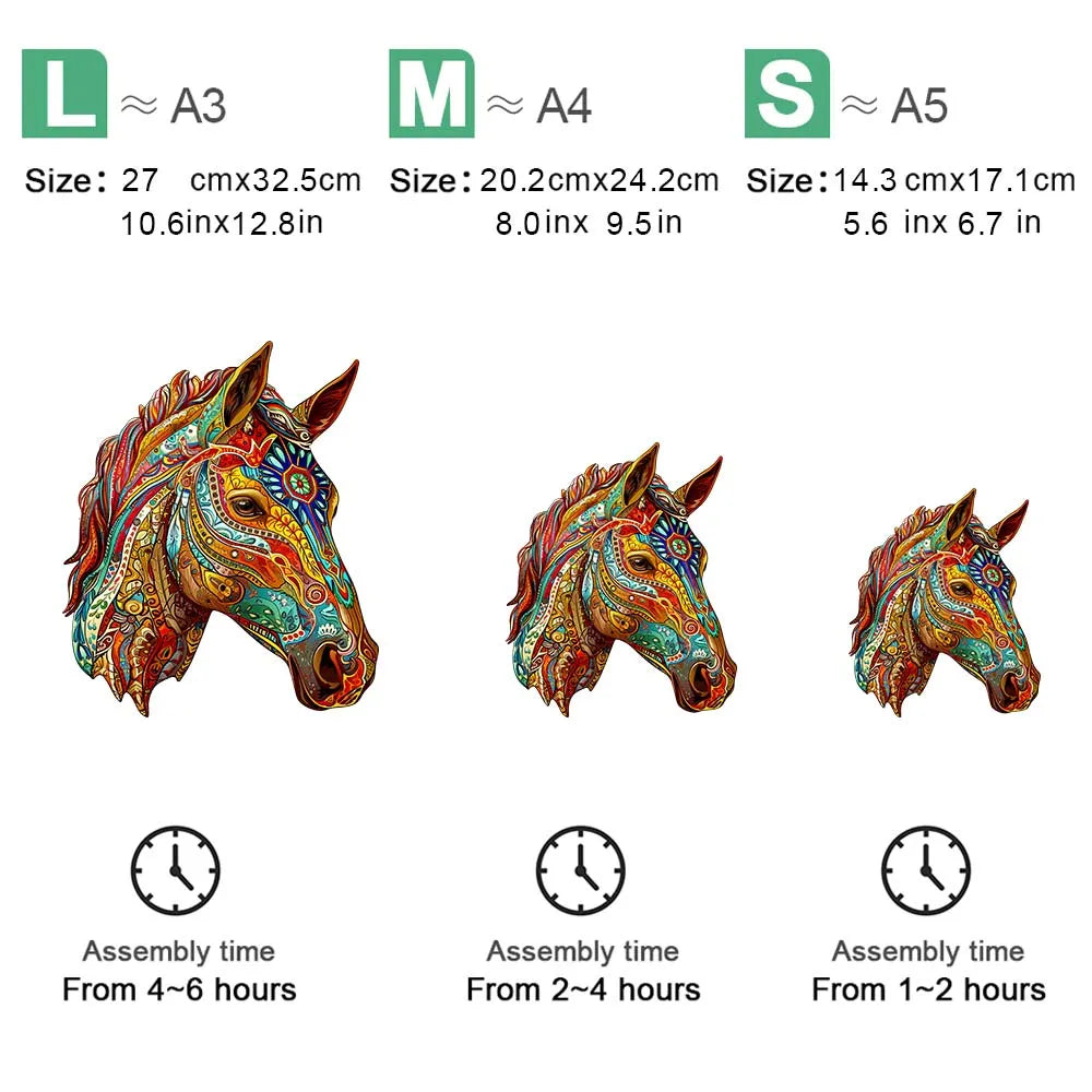 Houten figuren puzzel paard – uniek design in geschenkdoos