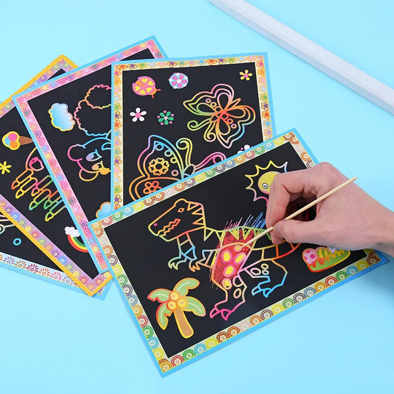 Krastekeningen set magisch tekenpapier met pen voor kinderen