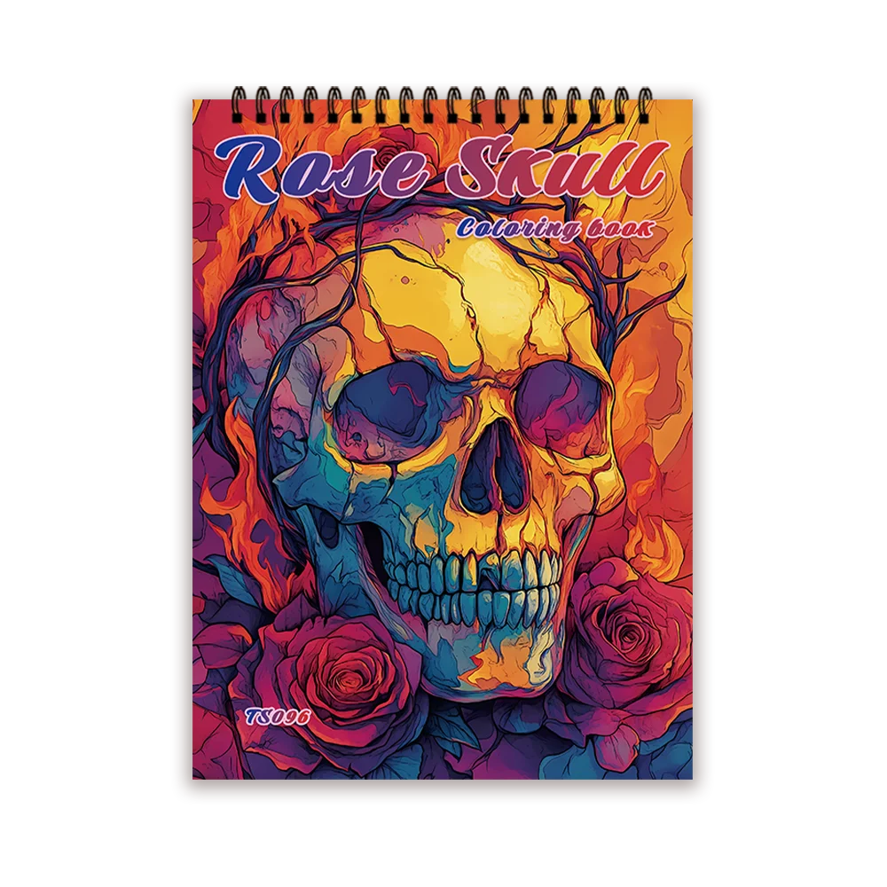 Kleurboek voor volwassenen – Rose Skull & Grote Oogmonsters