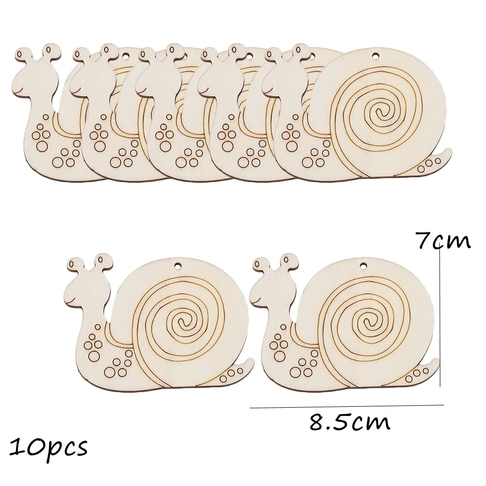 Houten figuren om zelf te kleuren/schilderen lente bloemen set van 10