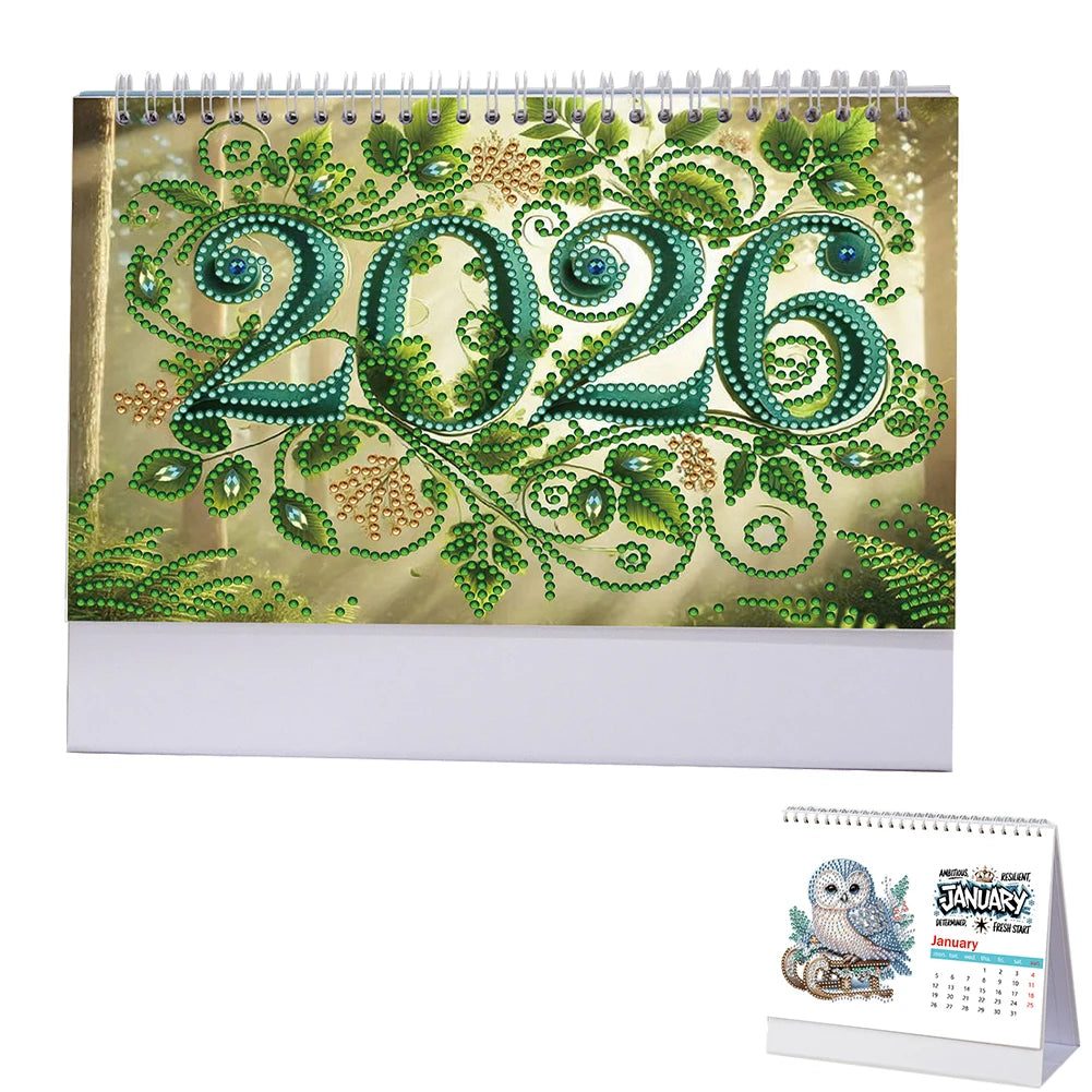 Diamond Painting Kalender voor Thuis en Kantoor – Creatieve Kunstset met Unieke Steentjes 2026