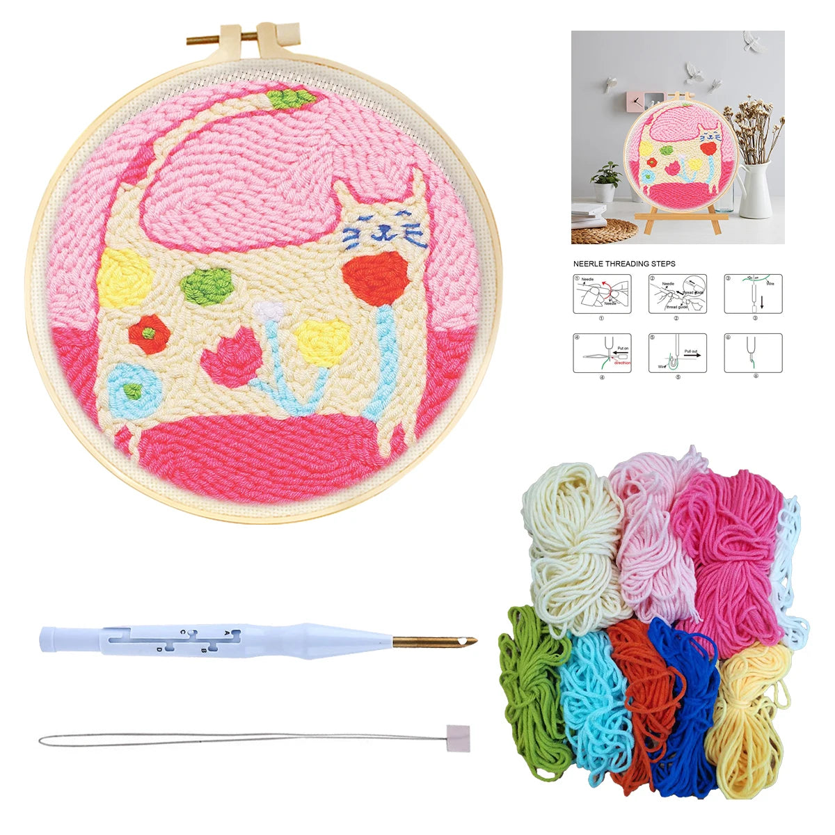 Punch Needle pakket voor beginners met borduurring en complete startersset - CCX-353-2020