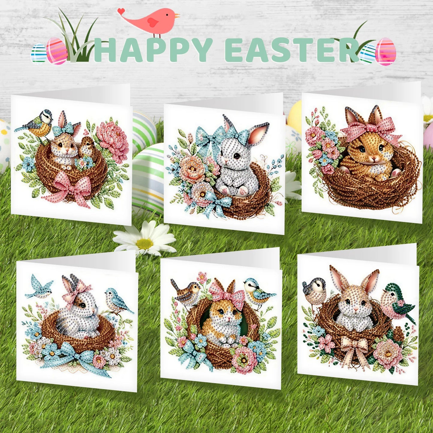 Diamond Painting Wenskaarten Pasen – Creatieve Paaskaarten met Diamanten