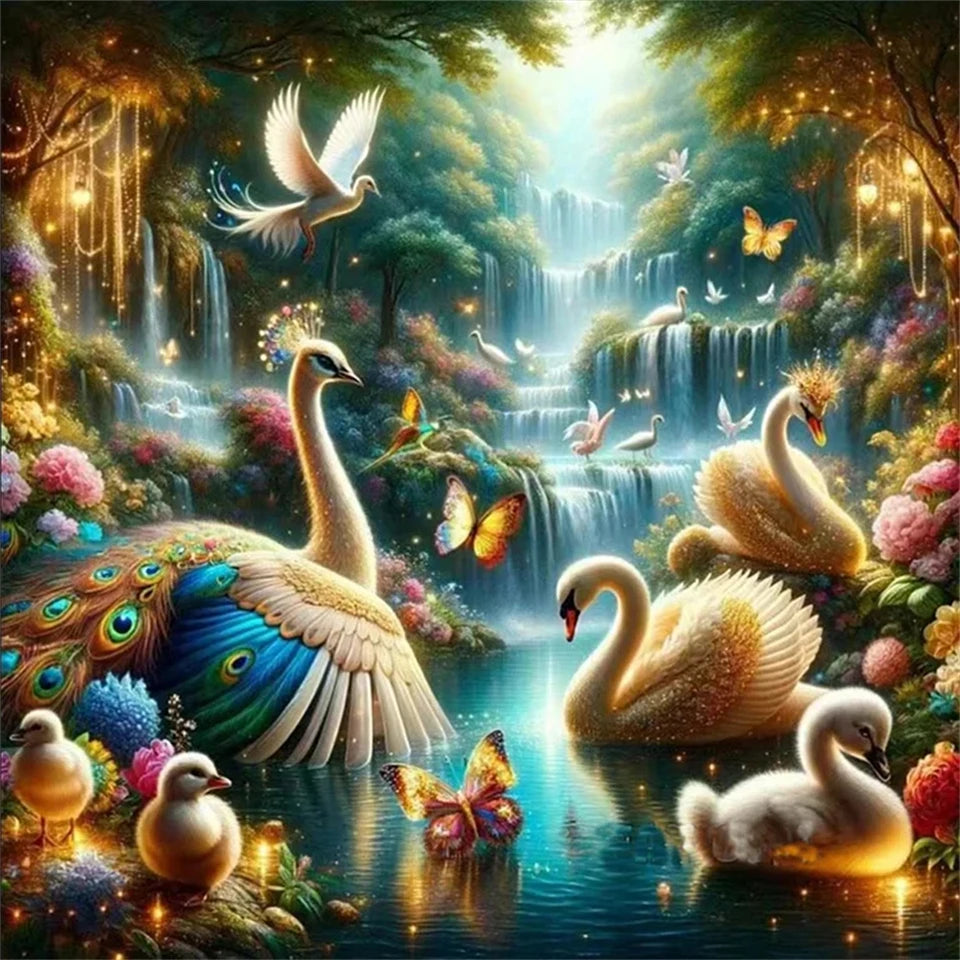 AB Diamond Painting met AB en Fairy dust steentjes – Fantasie Dierenbos