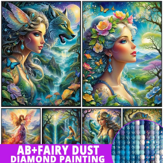 AB Diamond Painting met AB en Fairy dust steentjes Vlinder Fee
