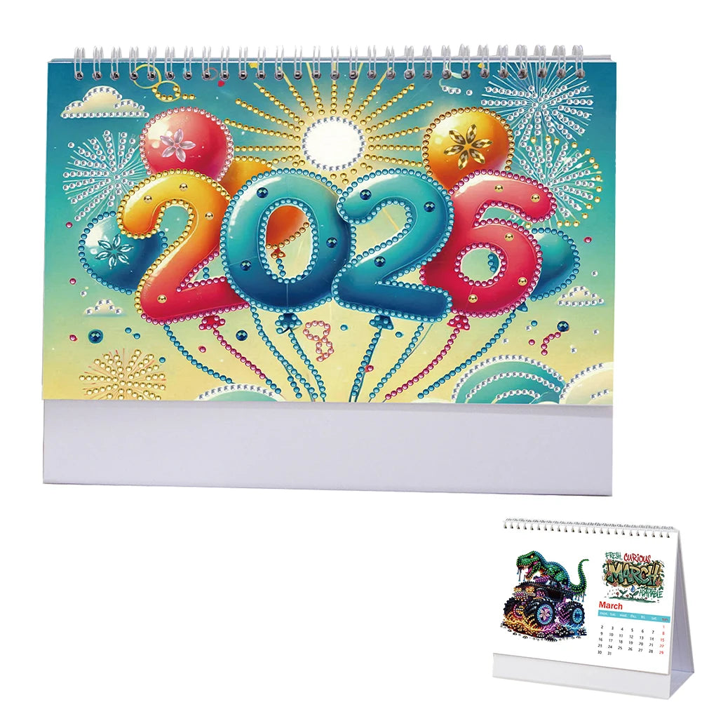 Diamond Painting Kalender voor Thuis en Kantoor – Creatieve Kunstset met Unieke Steentjes 2026