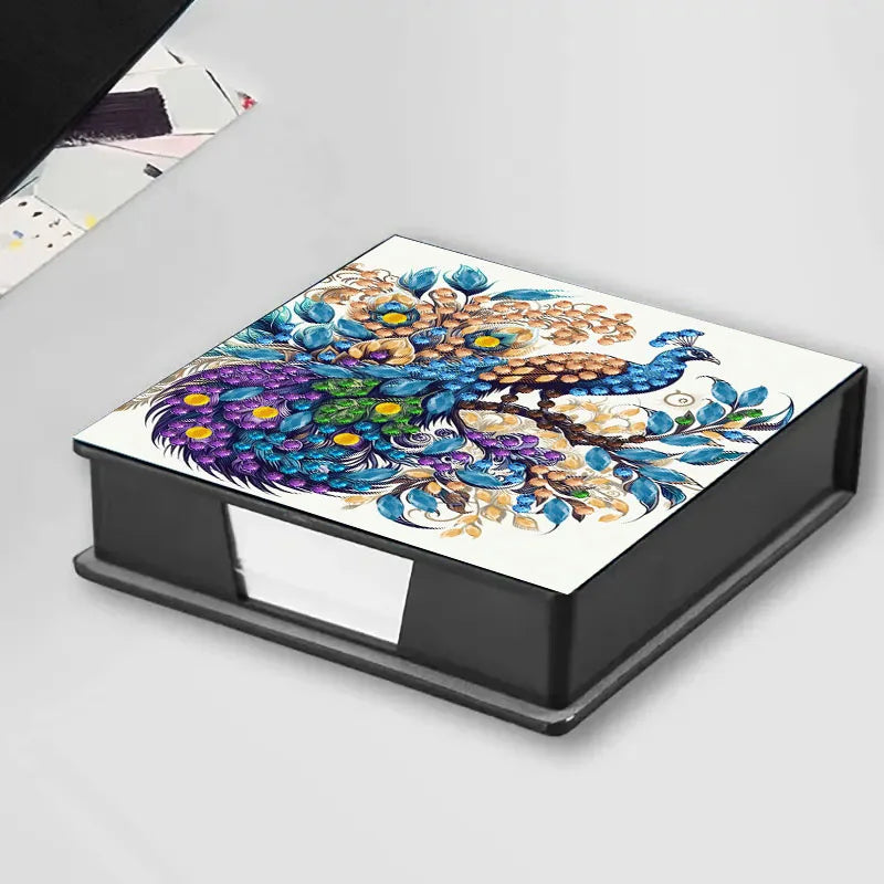 Diamond Painting opbergdoos met onder anderen pauwdesign – stijlvol en praktisch