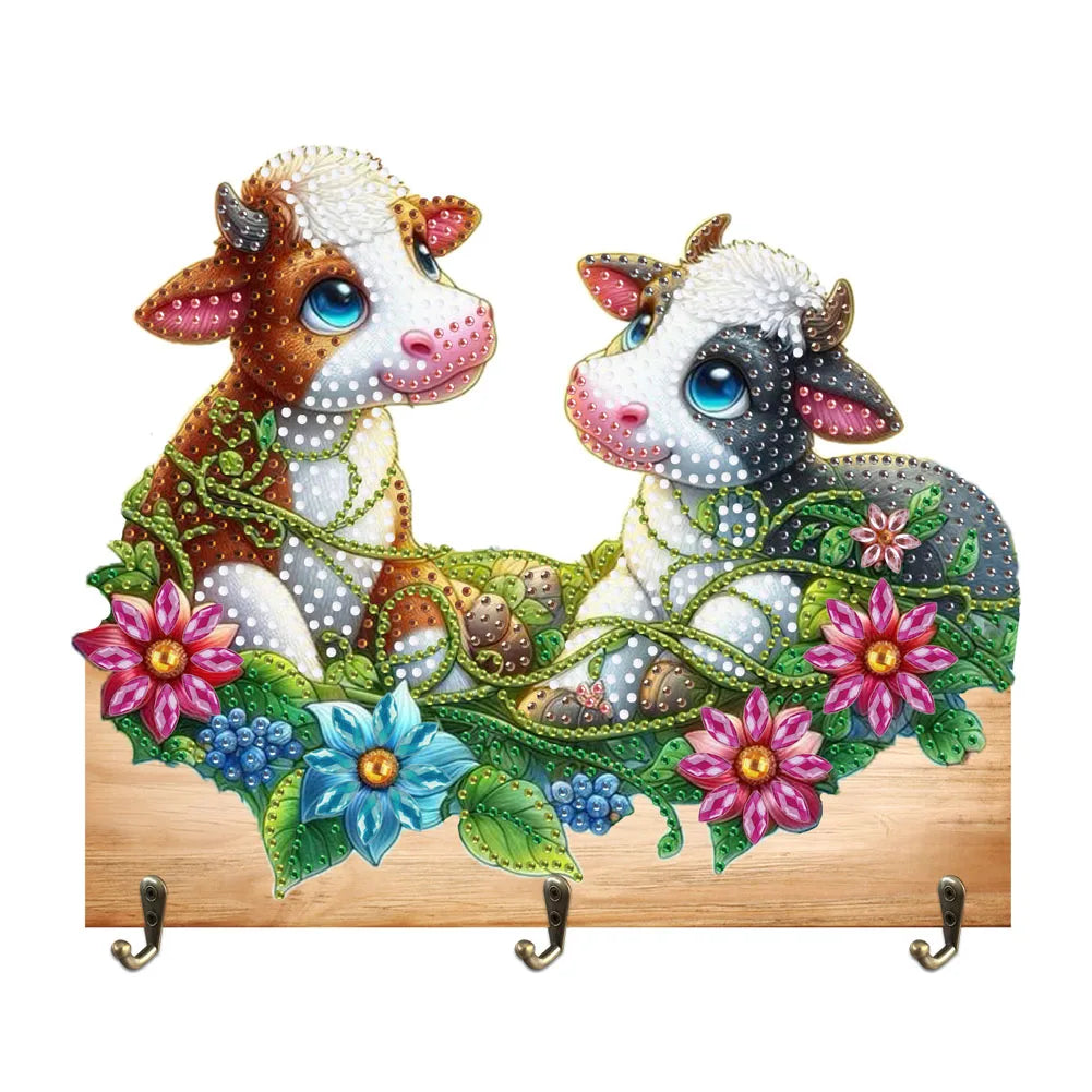 Diamond Painting Kapstok/Sleutelrek met Pauw of Panda – Houten Haakjes voor Keuken of Badkamer
