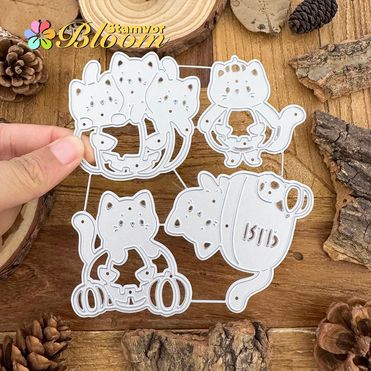 Metalen snijmallen Halloween pompoenen en katten embossing set