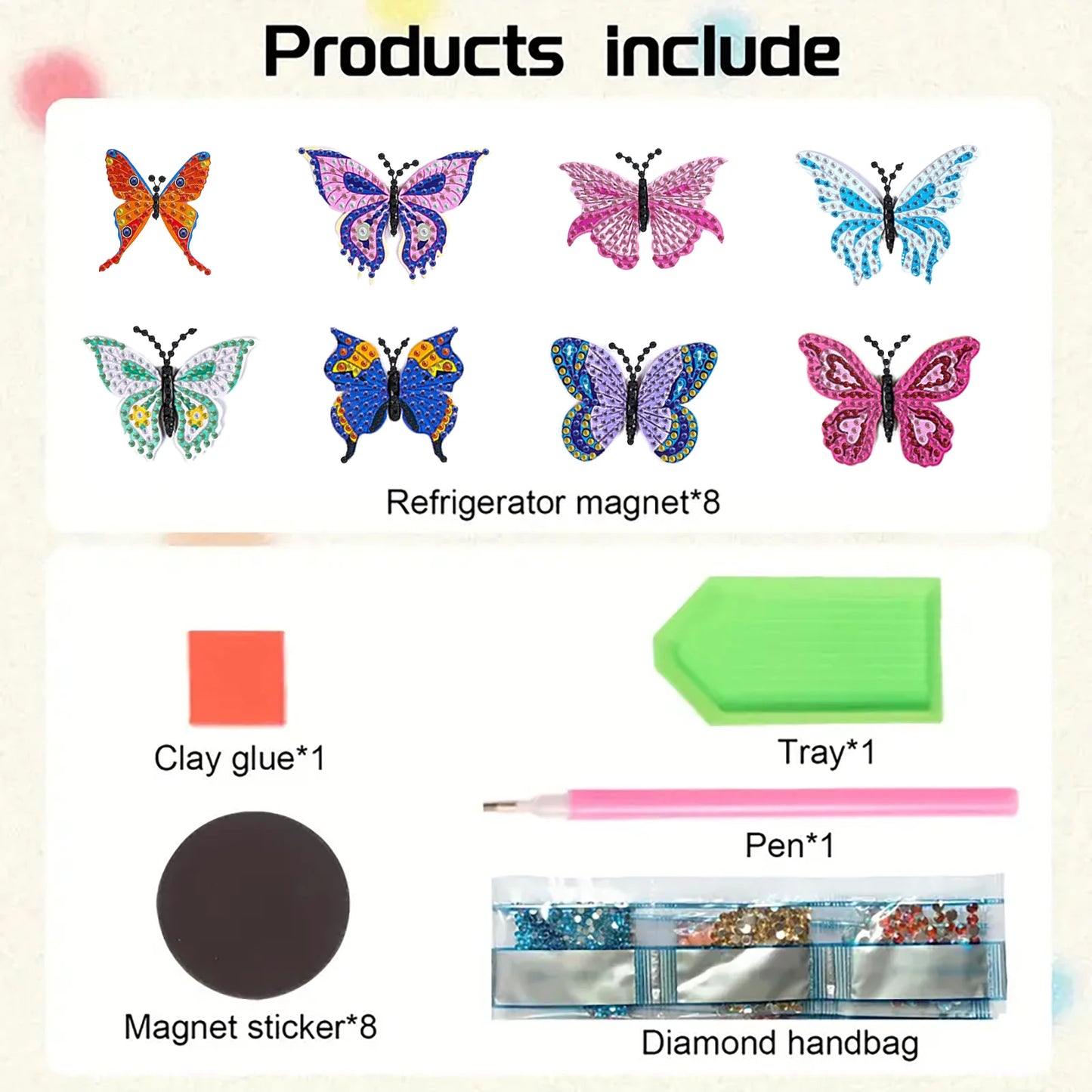 Diamond Painting Magneten Kleurrijke Vlinder Koelkastmagneten