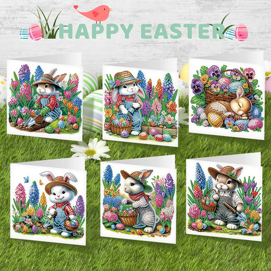 Diamond Painting Wenskaarten Pasen – Set van 6 creatieve kaarten