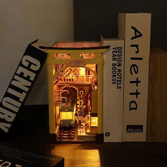 Zelfbouw Miniatuurhuisje – Houten Boek Nook Bouwpakket met Verlichting