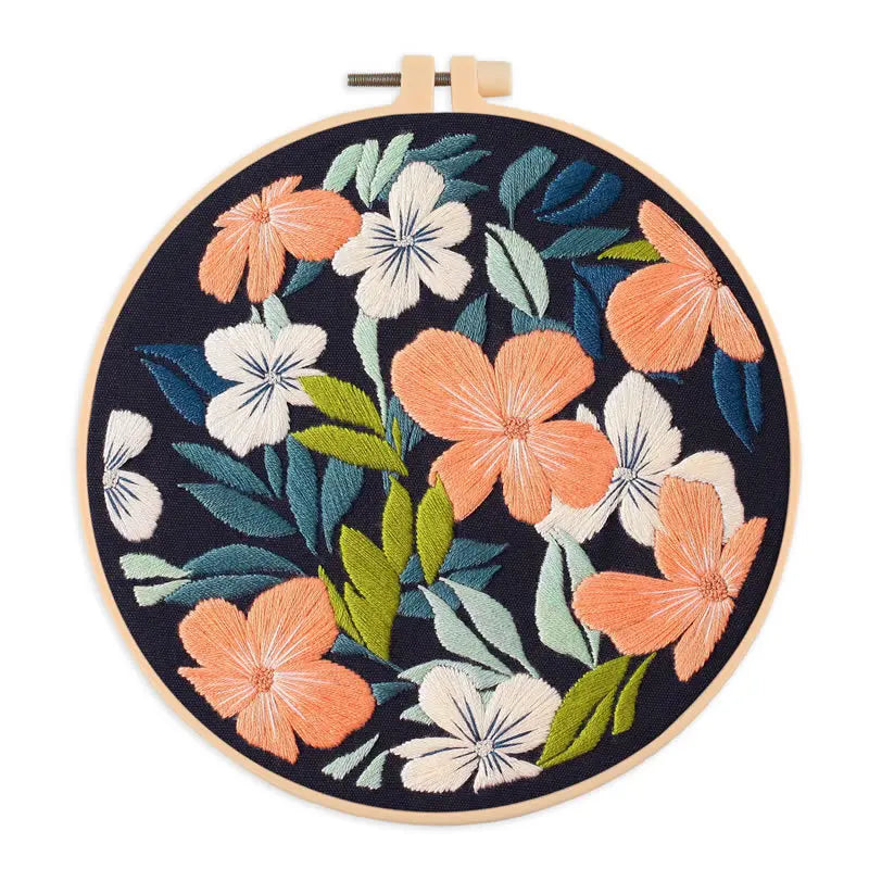 Borduurpakket rond Bloemen Borduren voor Beginners met Volledig Patroon