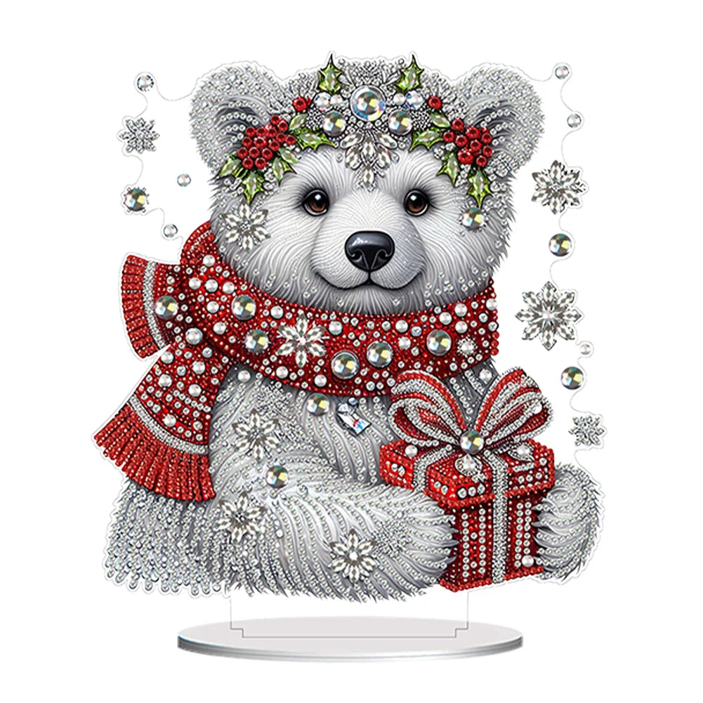 Diamond Painting Hangend Ornament – Acryl Kerst thema met Speciale Vormige Steentjes - LB218