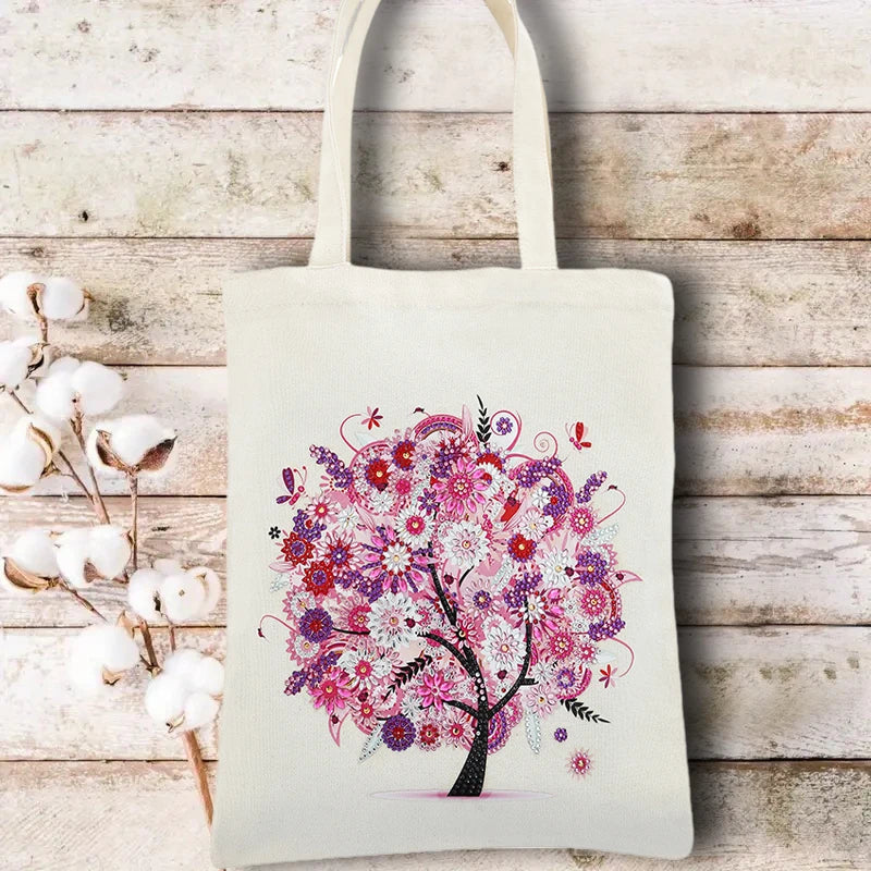 Diamond Painting Tas Seizoenen Shopper met Steentjes