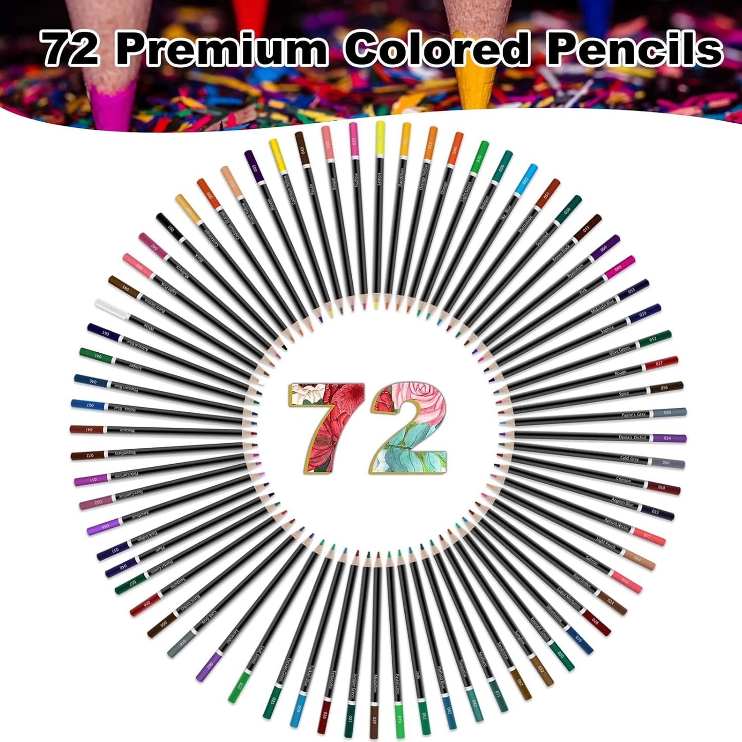 Potloden set 72 kleuren – zachte kern teken- en kleurpotloden