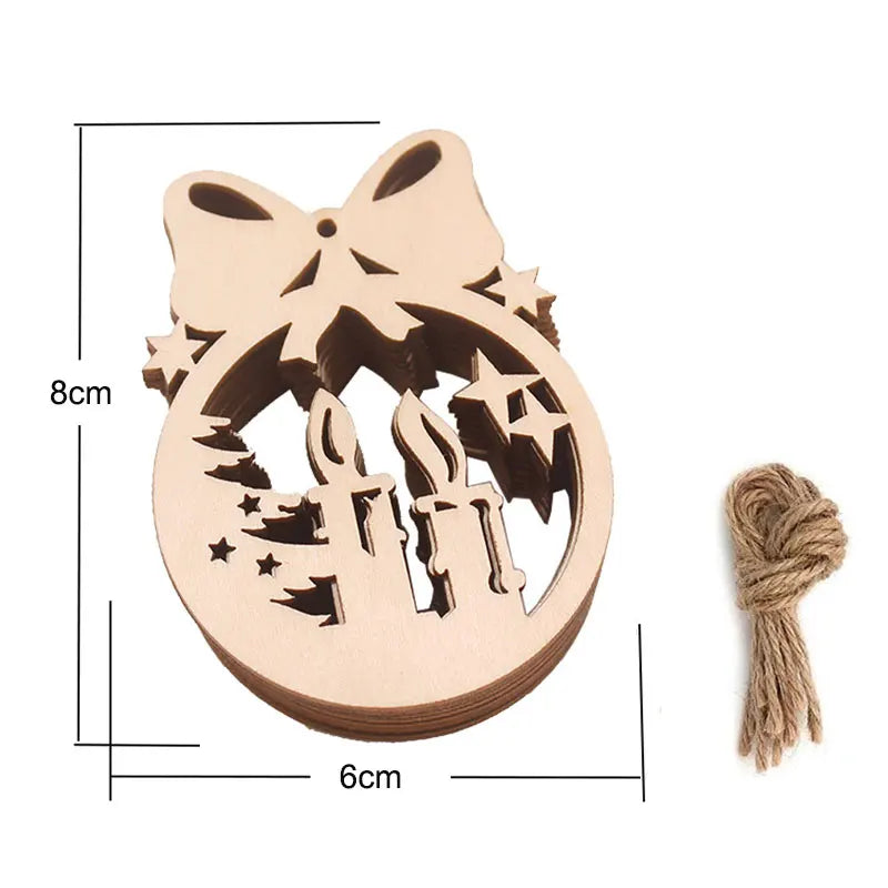 Houten figuur om zelf te kleuren/schilderen – Kerstversiering 10 stuks