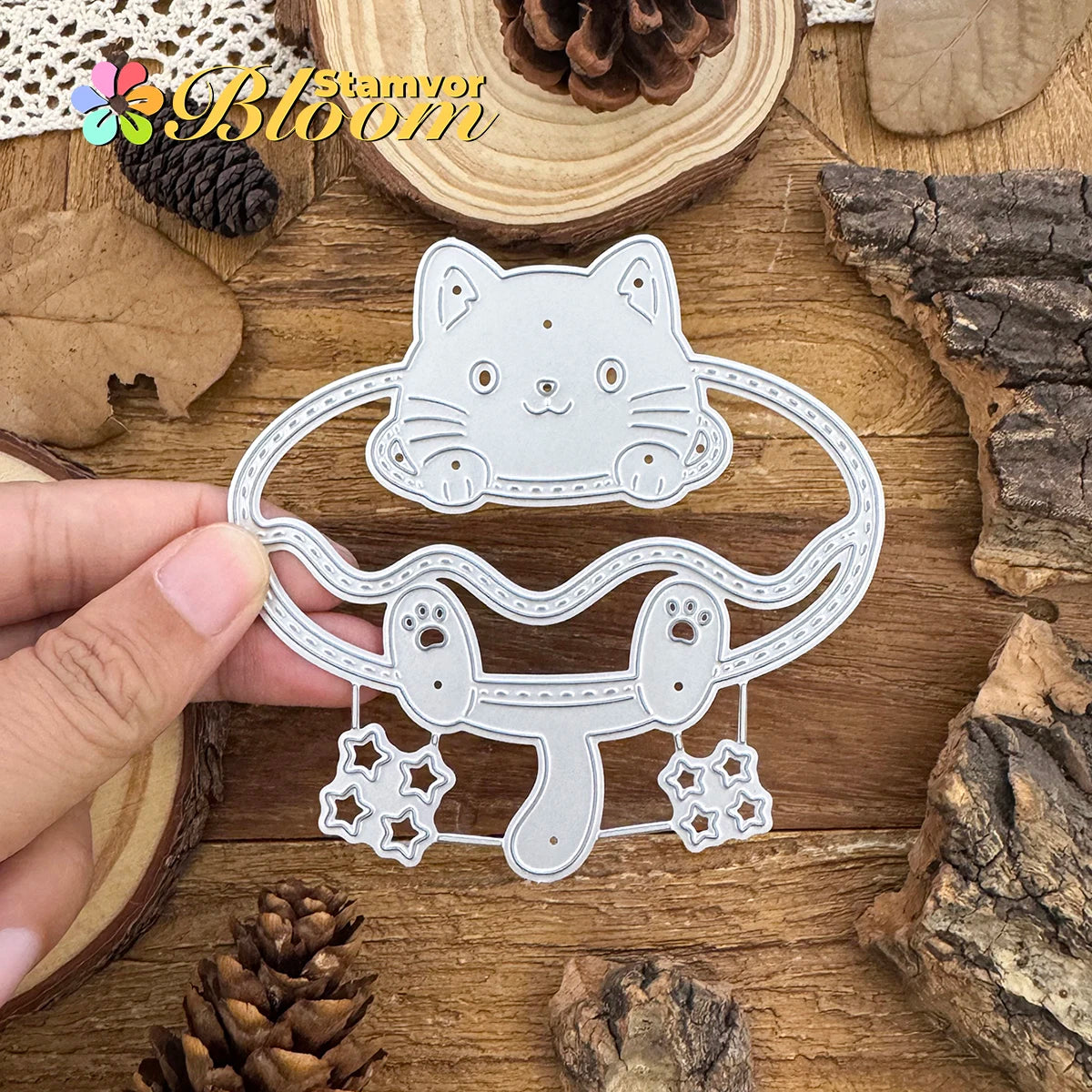 Metalen Snijmal Schattige Kat met Donut Shaker