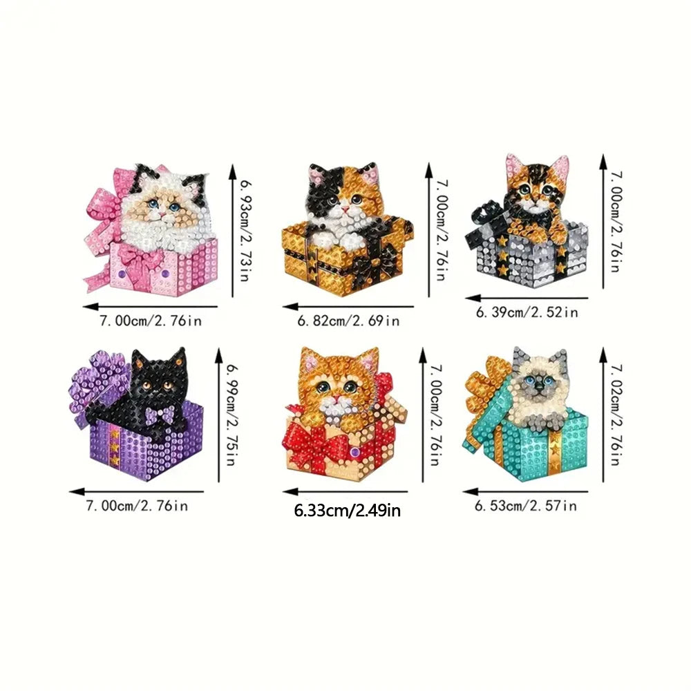 Diamond Painting Sleutelhanger set Dieren – 6 stuks voor beginners