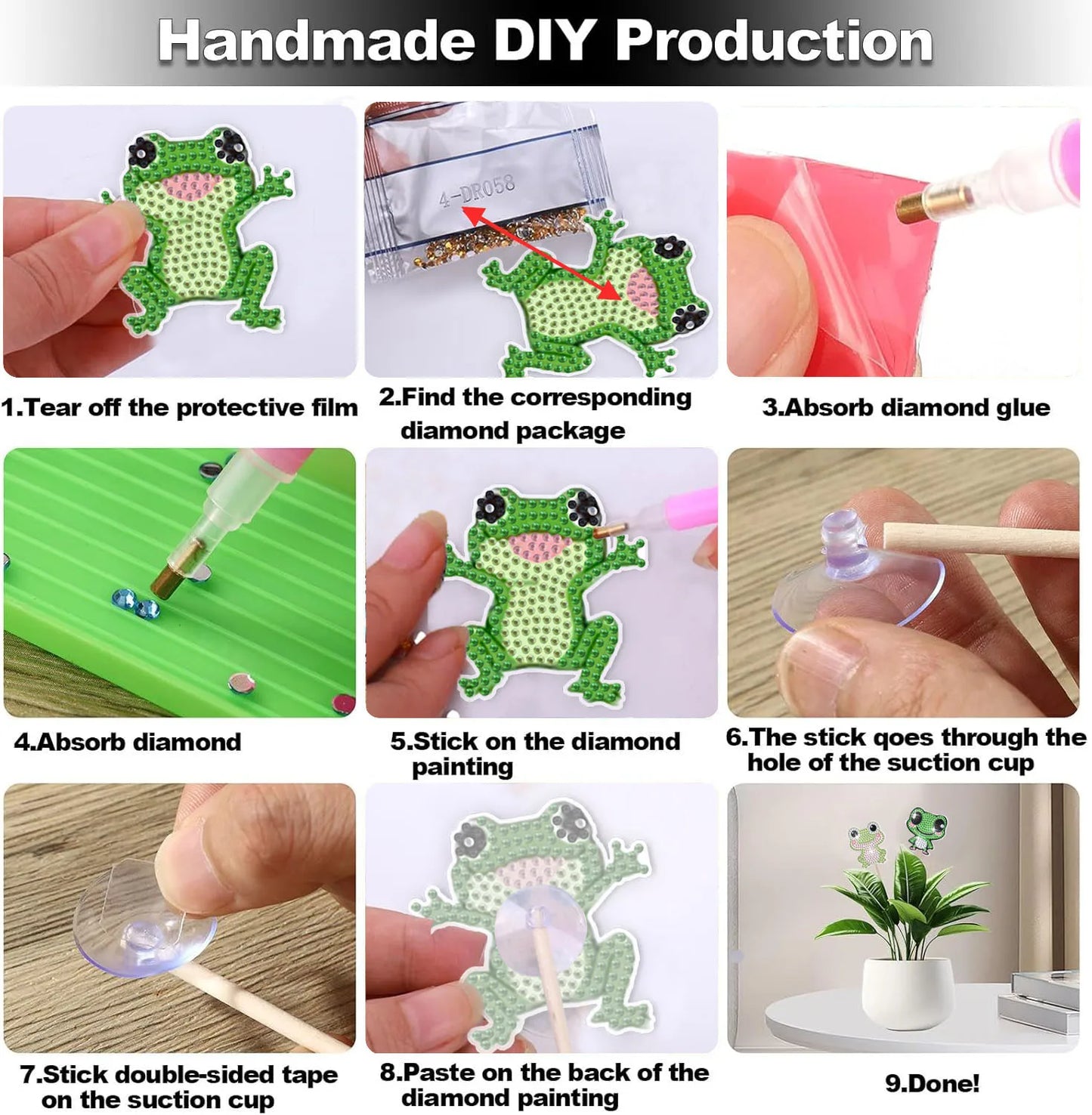 Diamond Painting Plantenstekers Kikkers voor Tuin en Decoratie
