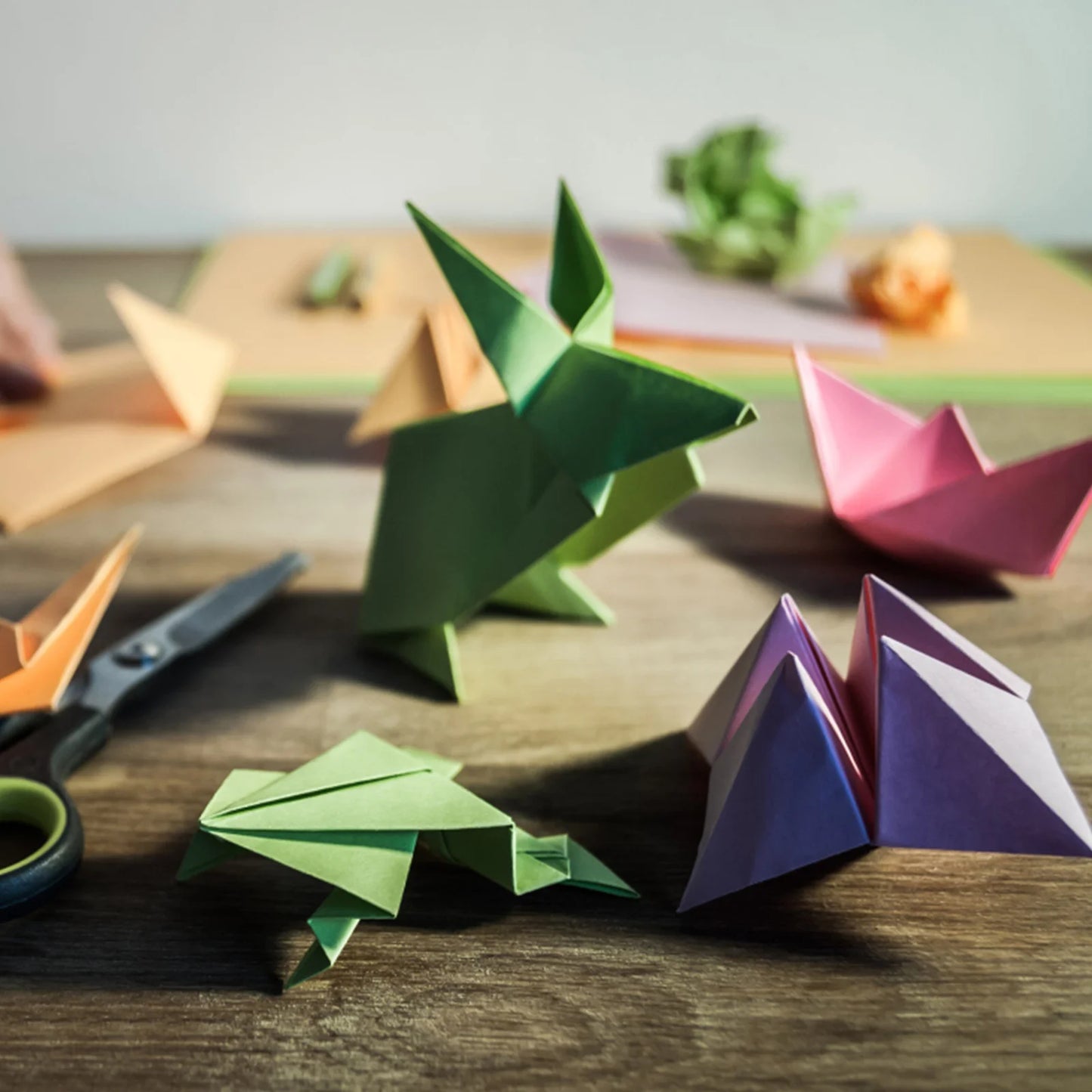 100 Vellen Gekleurd Origamipapier – Vierkant en Pastelkleurig