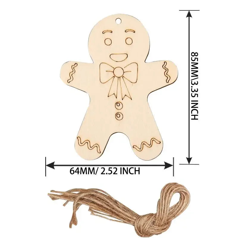 Houten figuur om zelf te kleuren/schilderen kerstboom hanger decoratie