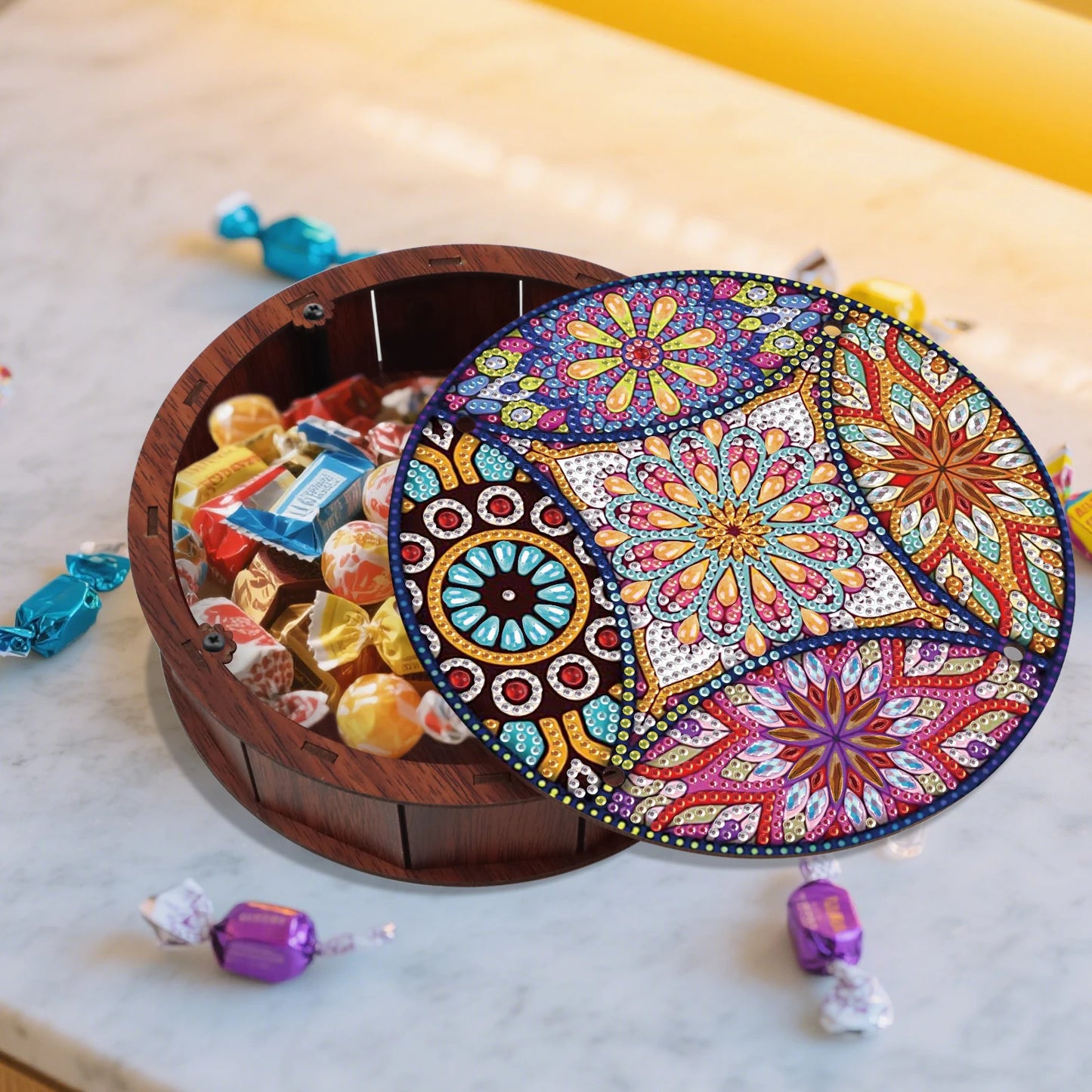 Diamond Painting Snack Box met dieren en planten motief – decoratieve kunstcadeau