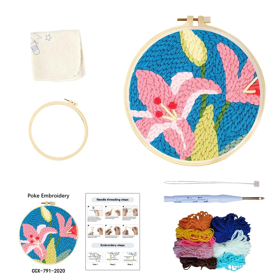 Punch Needle pakket Schattige Cartoon Dieren Wanddecoratie en Handwerk - CCX-416-2020