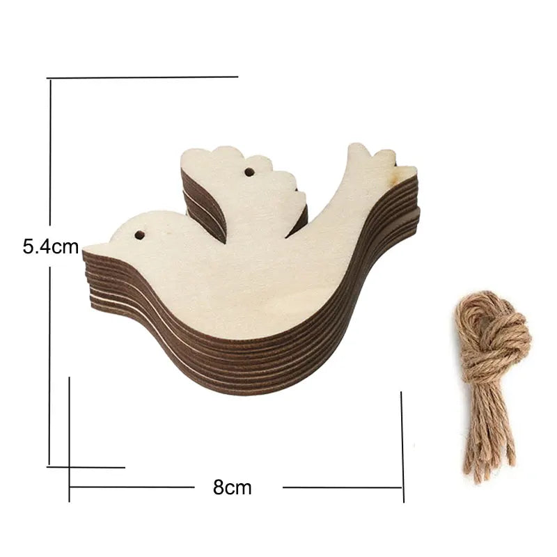 Houten figuur om zelf te kleuren/schilderen – Kerstversiering 10 stuks