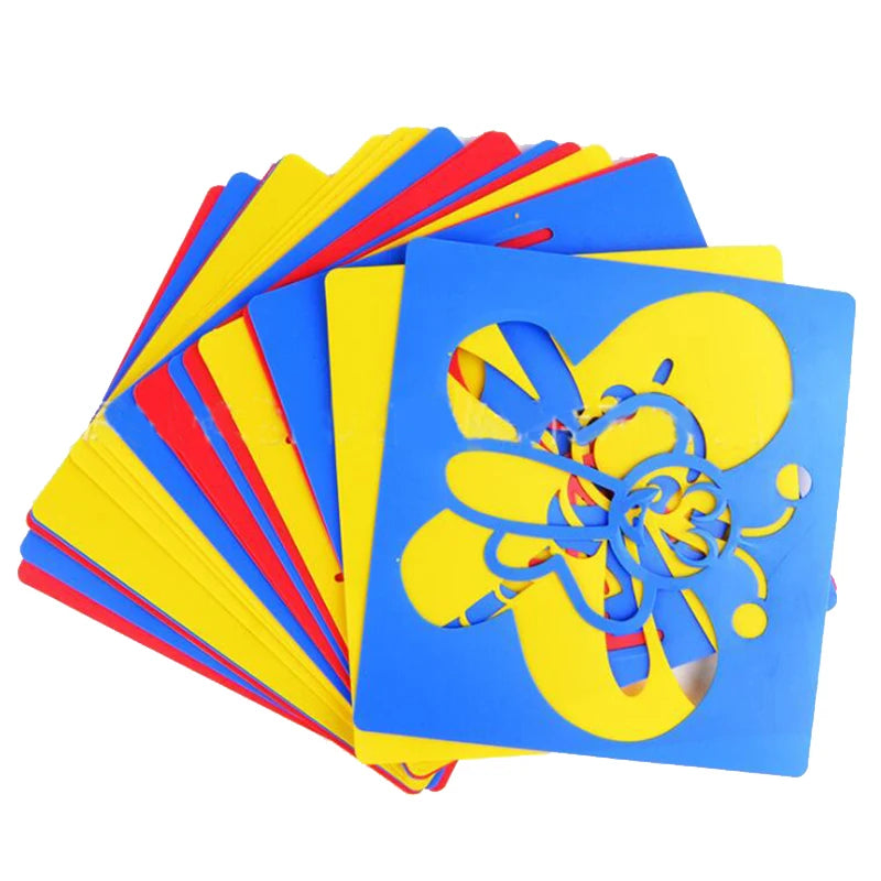 Krastekeningen set voor kinderen met creatieve kleuren en liniaal