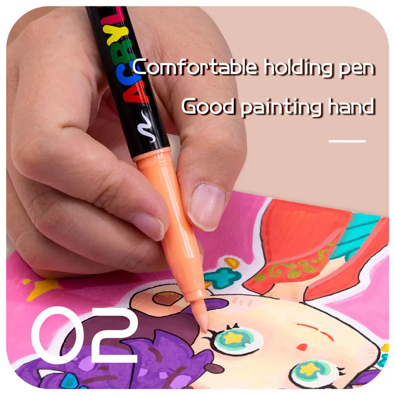 Stiften set huidtinten acryl markers met zachte penseelpunt – 12 tot 24 kleuren