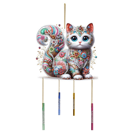 Diamond Painting Windgong - Dubbelzijdige Speciale Vorm met Schattige Kat 3