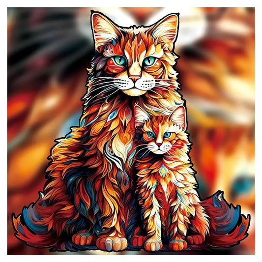 Houten figuren puzzel Rainbow Katten