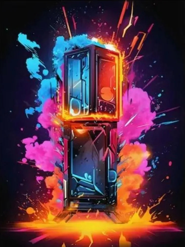 AB Diamond Painting op canvas - Fairy Dust Neon Game Controller