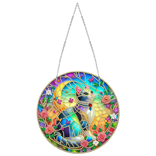 Diamond Painting Hangend ornament – Zonvanger Kristalsteentjes - Kat
