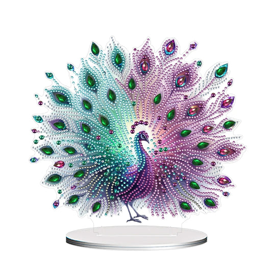 Diamond Painting Tafelornament Dieren Acryl Bureau Decoratie - Pauw
