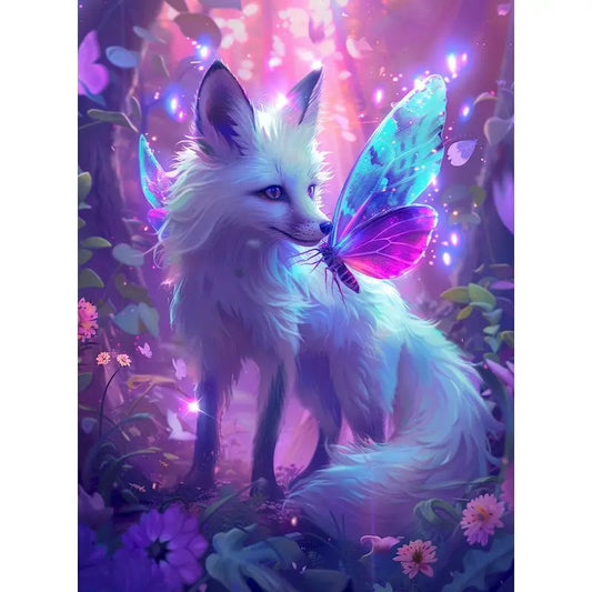 Schilderen op nummer Dieren - Schattig vosje op canvas met of zonder frame - 9959298