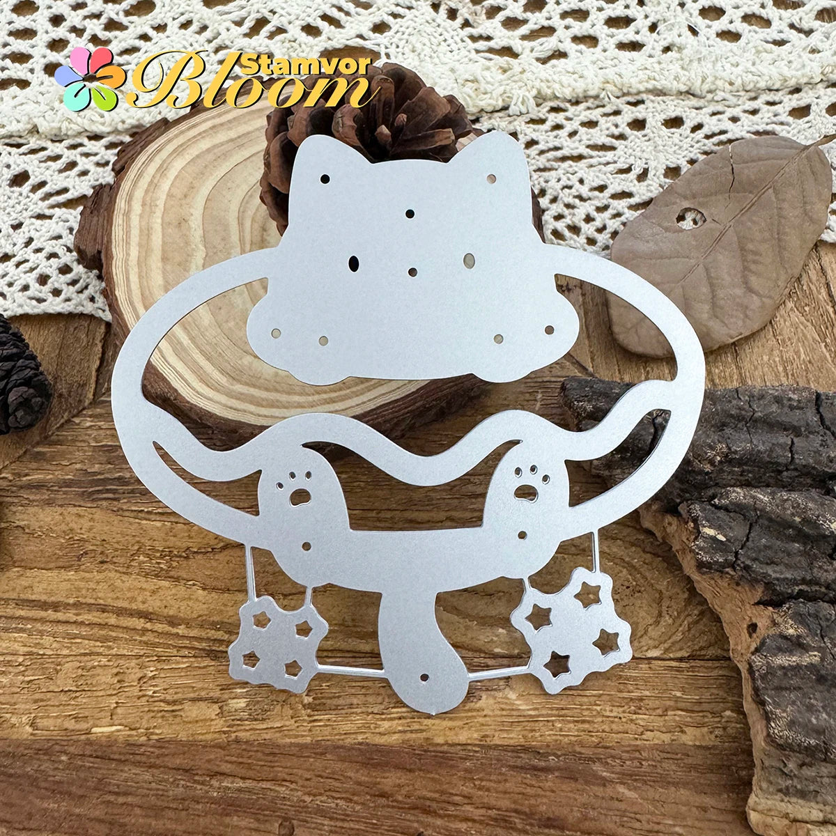 Metalen Snijmal Schattige Kat met Donut Shaker