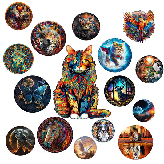 Houten figuren puzzel - Keuze uit diverse maten - Dieren en unieke vormen